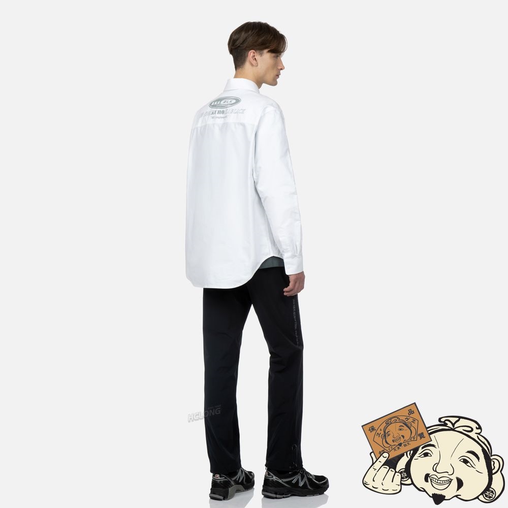Men Evisu CARGO CHEST POCKETS SHIRT Blanche | 925KOSMVP