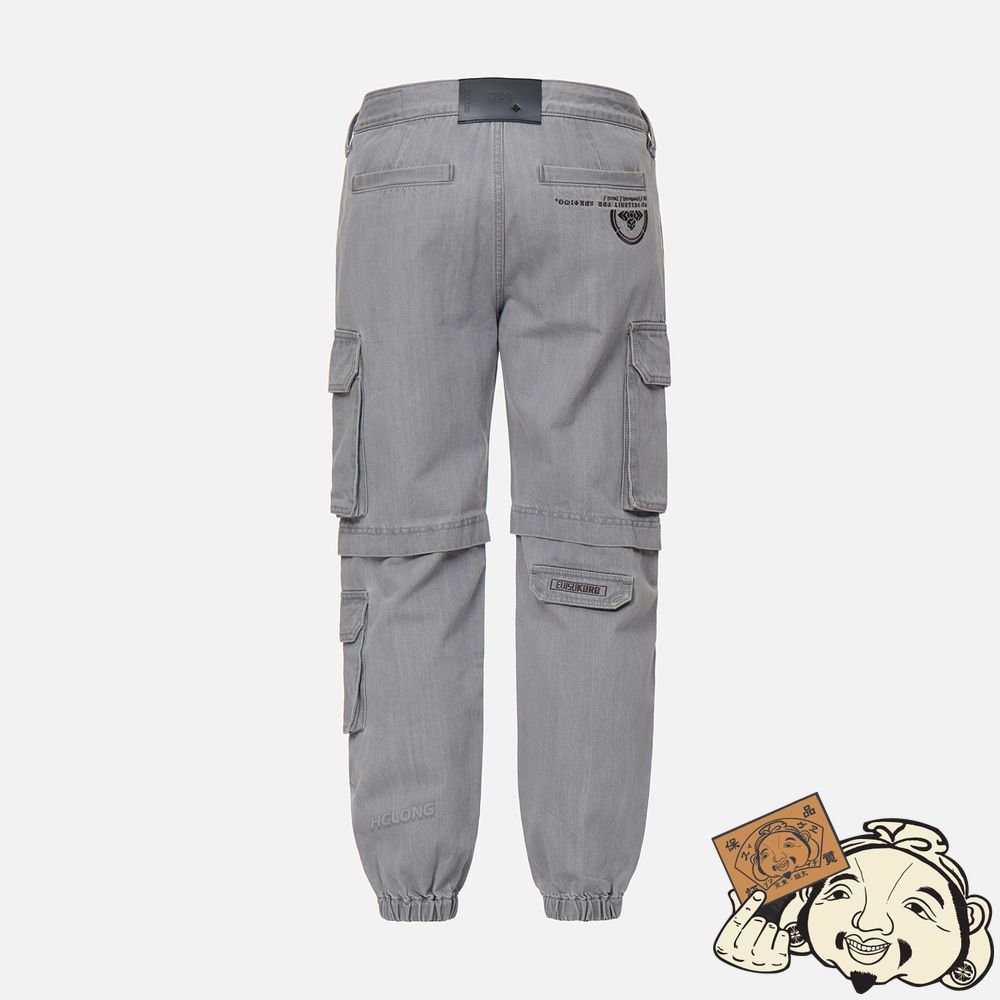 Men Evisu CARGO DENIM JOGGER PANTS Grise | 048WFRPDK