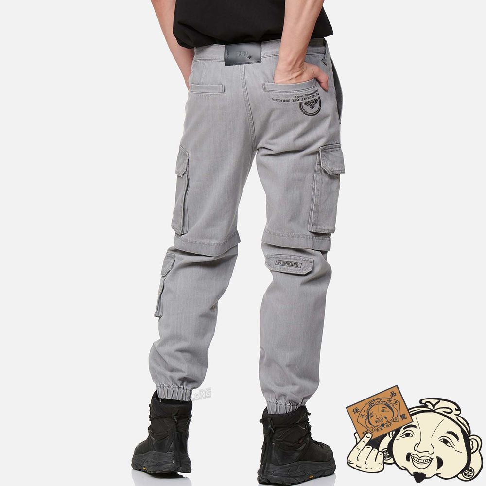 Men Evisu CARGO DENIM JOGGER PANTS Grise | 048WFRPDK