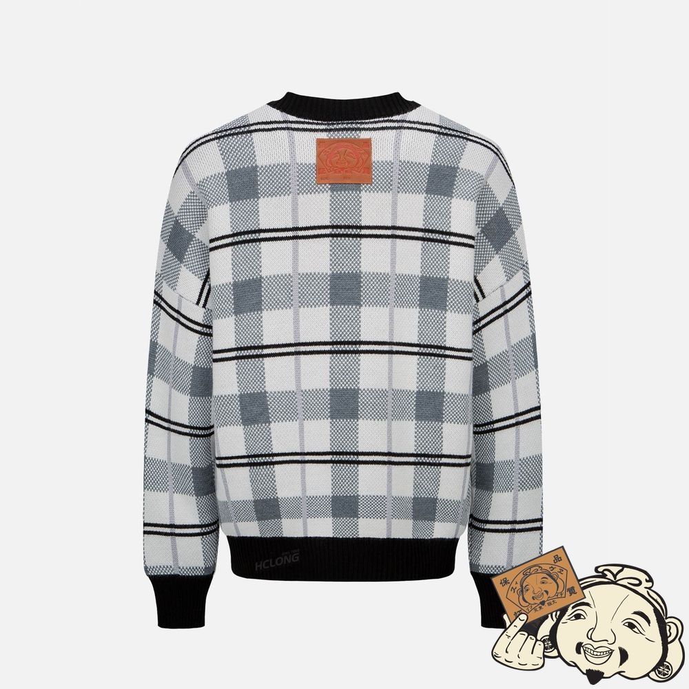Men Evisu CHECKED KNITTED PULLOVER CHECK | 152ZNOBYV