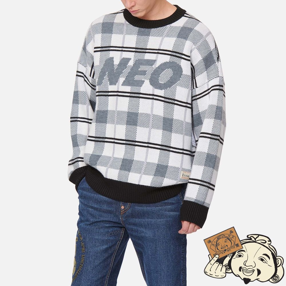 Men Evisu CHECKED KNITTED PULLOVER CHECK | 152ZNOBYV