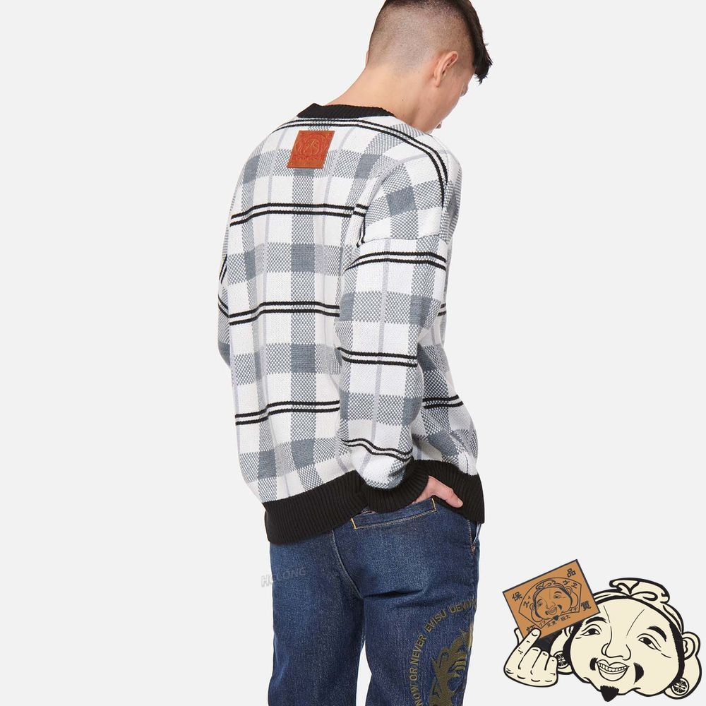 Men Evisu CHECKED KNITTED PULLOVER CHECK | 152ZNOBYV