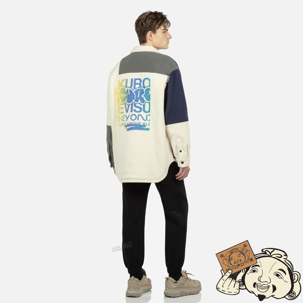 Men Evisu COLORBLOCK FLEECE SHIRT JACKET MULTIPLE | 723QKOVTC