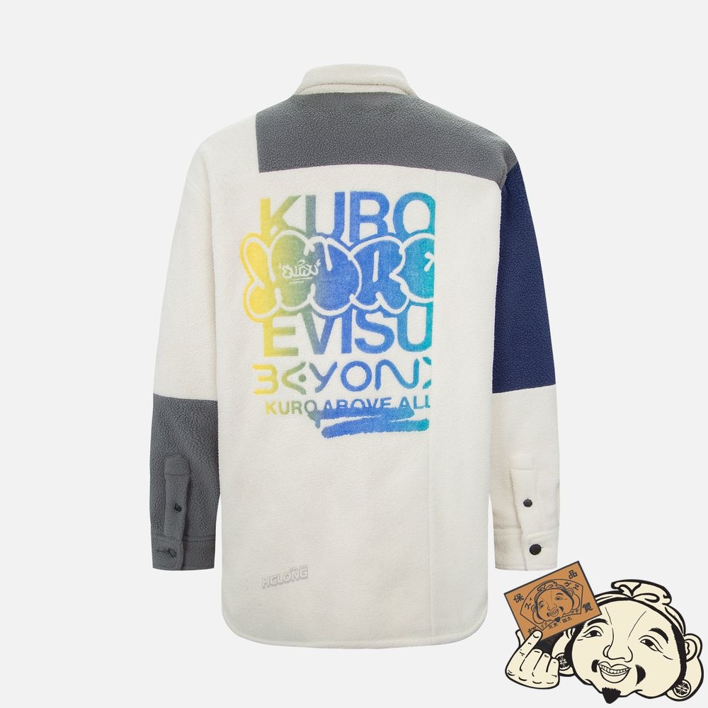 Men Evisu COLORBLOCK FLEECE SHIRT JACKET MULTIPLE | 723QKOVTC