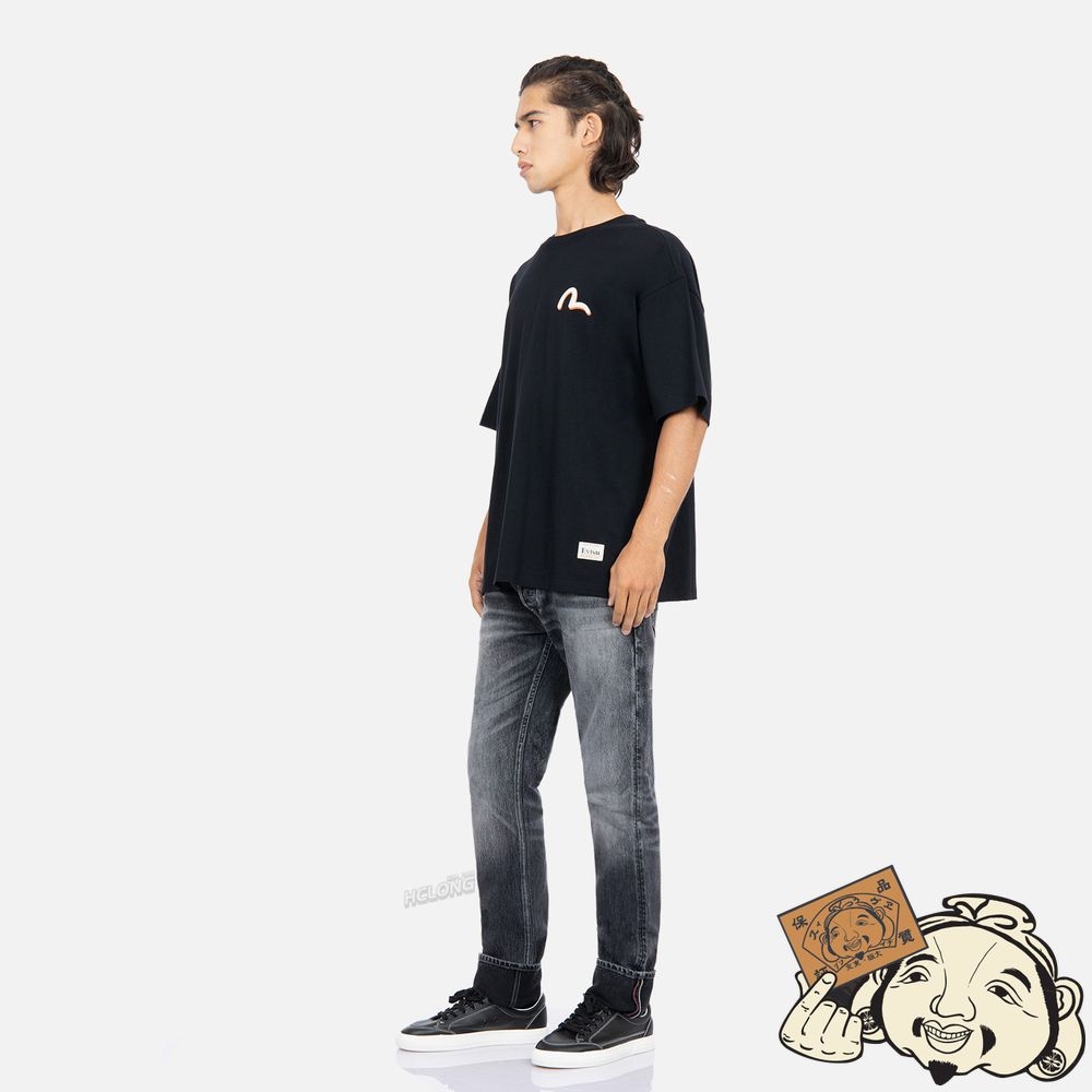 Men Evisu COMIC STYLE DARUMA GRAPHIC PRINT T-SHIRT Noir | 017AXZIEH