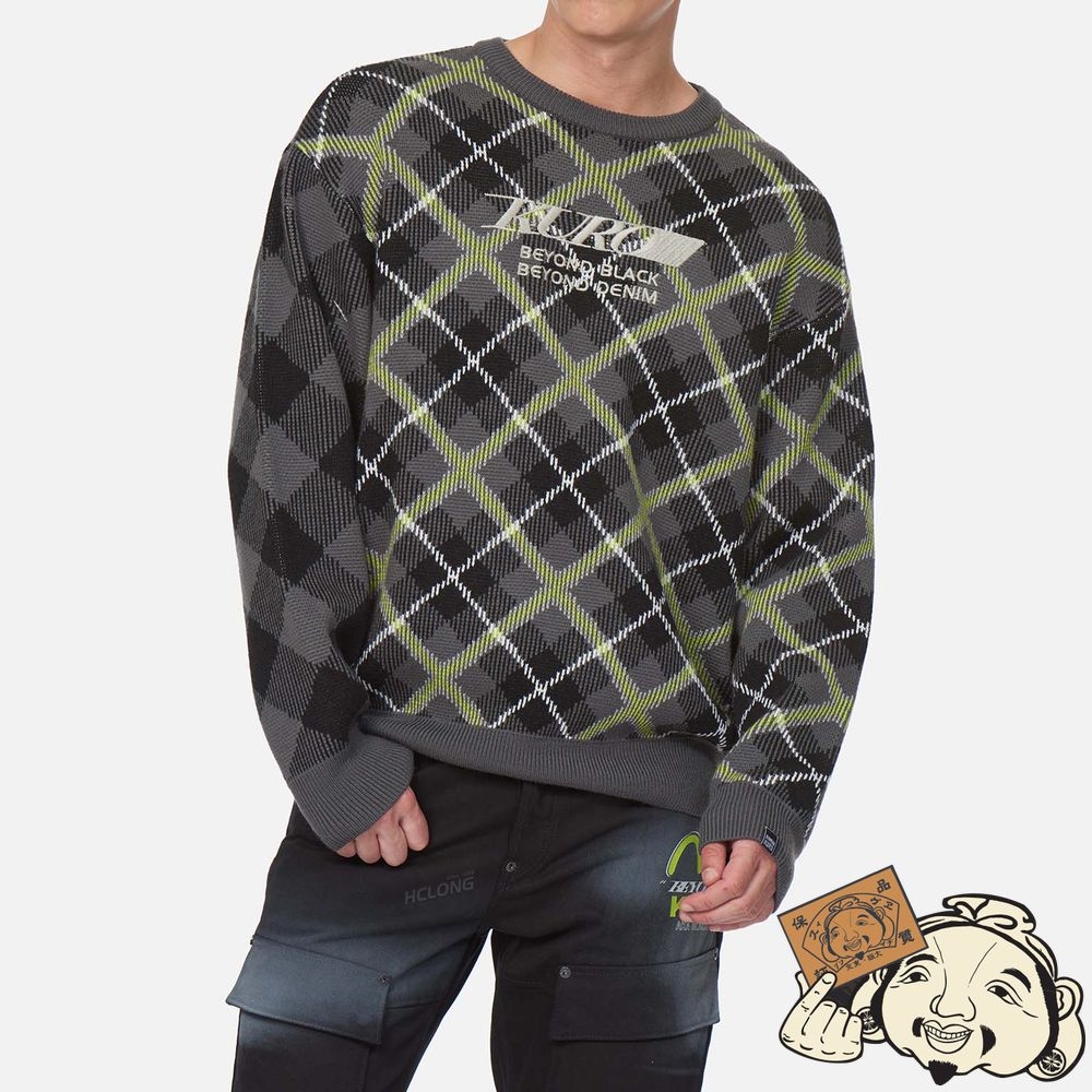 Men Evisu CONTRAST PLAID SWEATER CHECK | 197DUCWEN