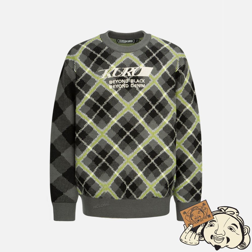 Men Evisu CONTRAST PLAID SWEATER CHECK | 197DUCWEN