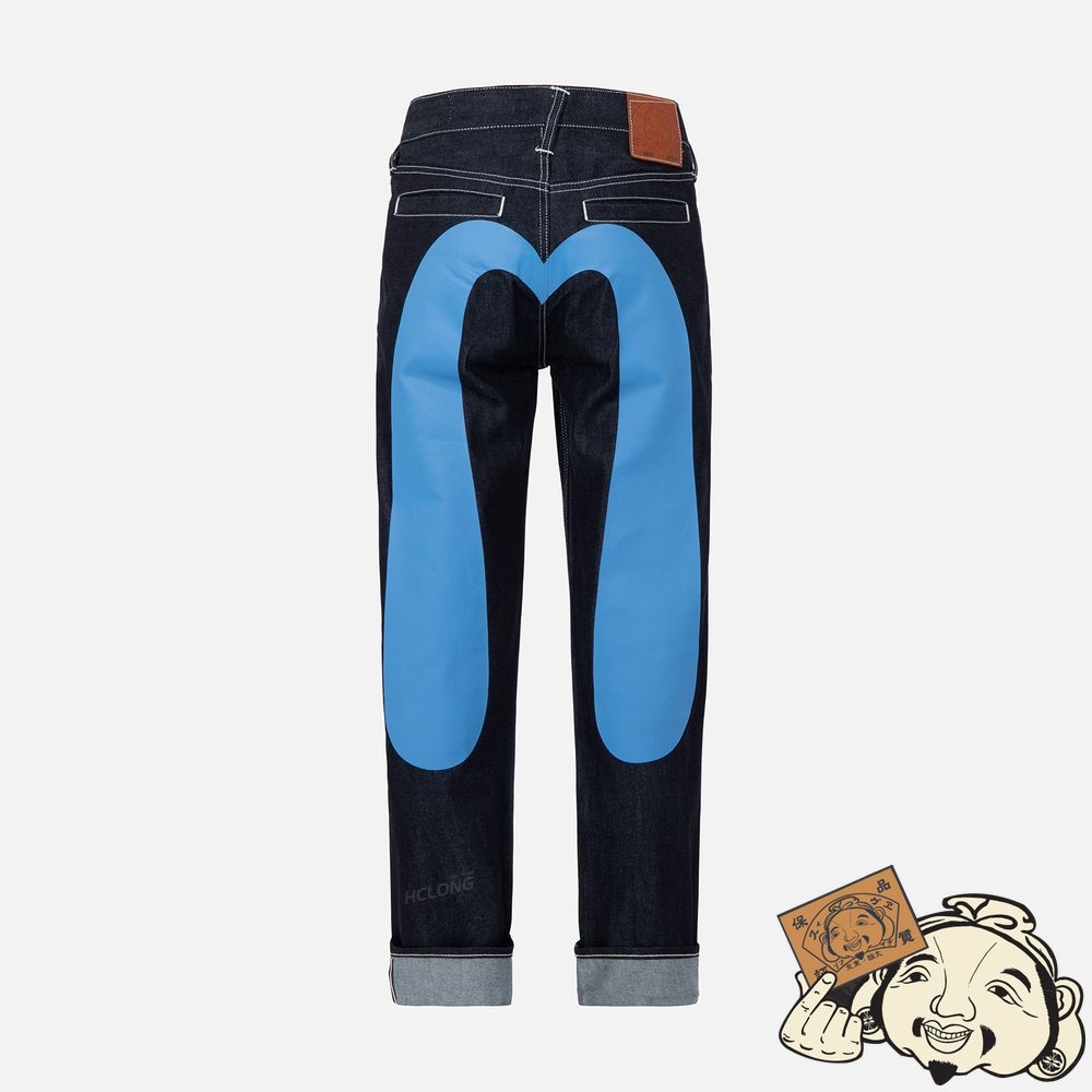 Men Evisu DAICOCK PRINT BAGGY-FIT JEANS #2000 Indigo | 608LYVGBW