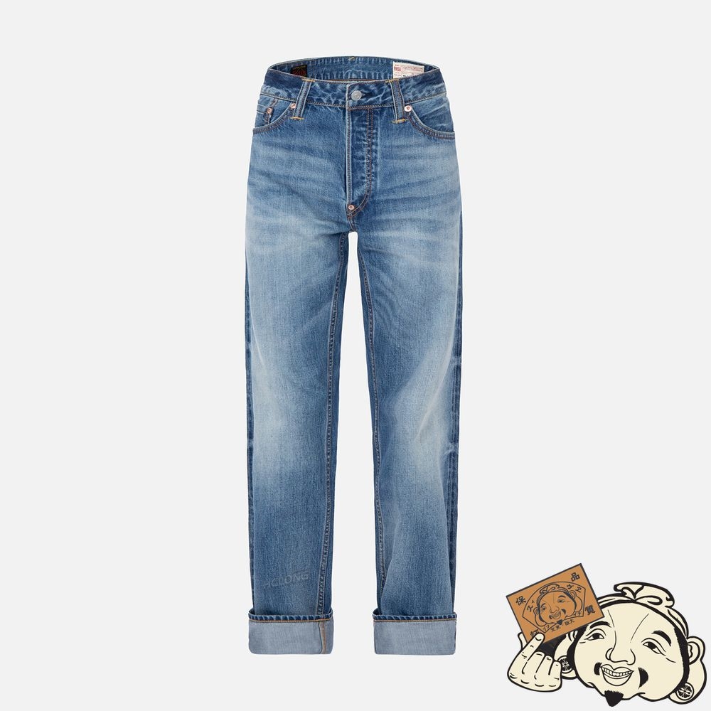 Men Evisu DAICOCK PRINT BAGGY-FIT JEANS #2000 Indigo | 843ZMYFKA