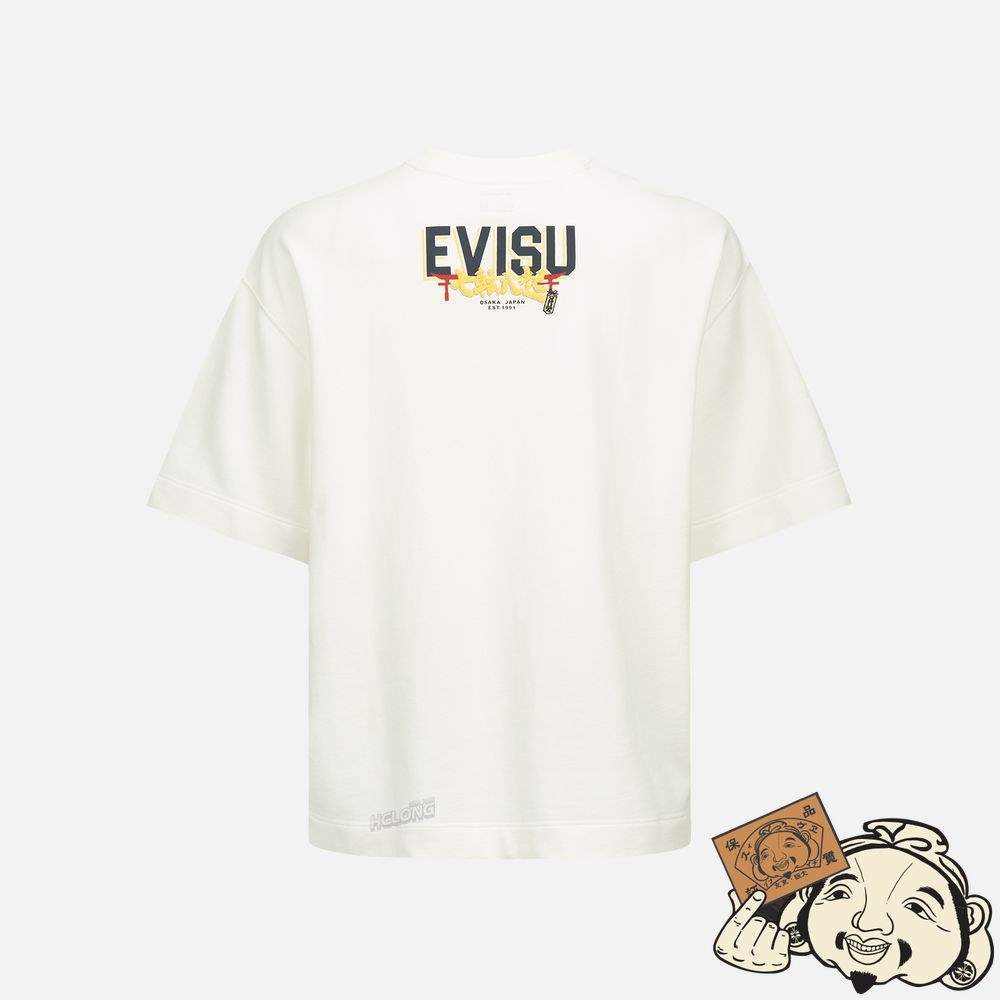 Men Evisu DARUMA BONSAI EMBROIDERED SWEATSHIRT Blanche | 347EIGSJF