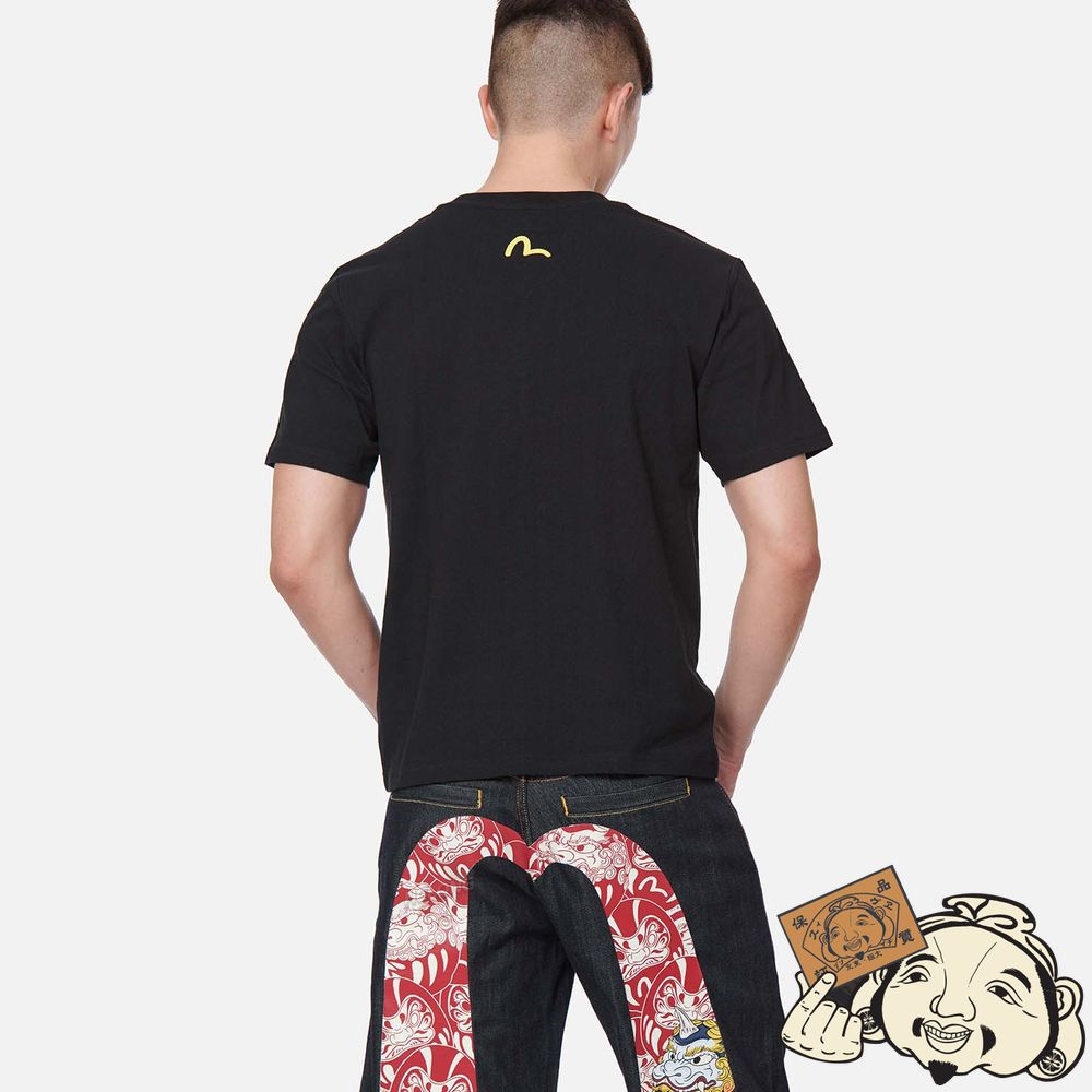 Men Evisu DARUMA BUDDIES TRIO PRINT T-SHIRT Noir | 865EJNMDX