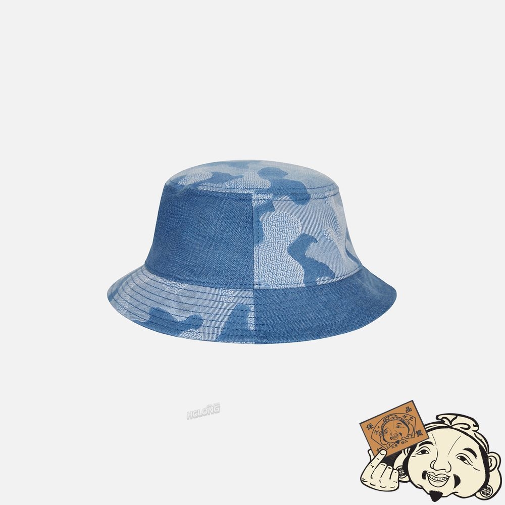 Men Evisu DENIM BLOCKING BUCKET HAT | 187DPZYLK