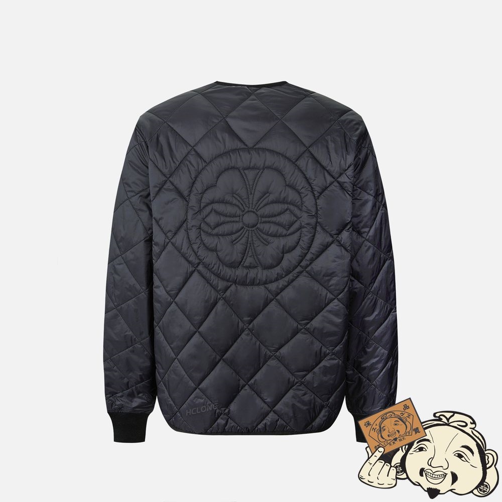 Men Evisu DIAMOND QUILTED JACKET Noir | 032UYSGMR