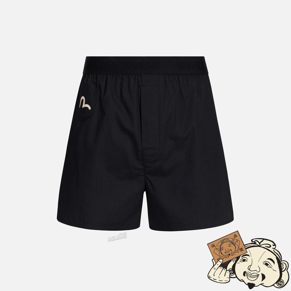 Men Evisu DRAGON-KOI DAICOCK PRINT BOXER SHORTS Noir | 201RUCFNH