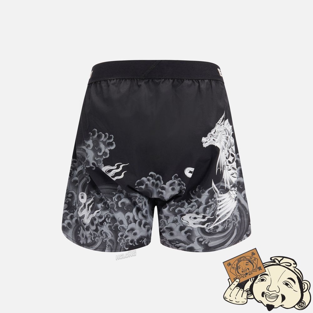 Men Evisu DRAGON-KOI PATTERN PRINT BOXER SHORTS Noir | 325EIBYVC