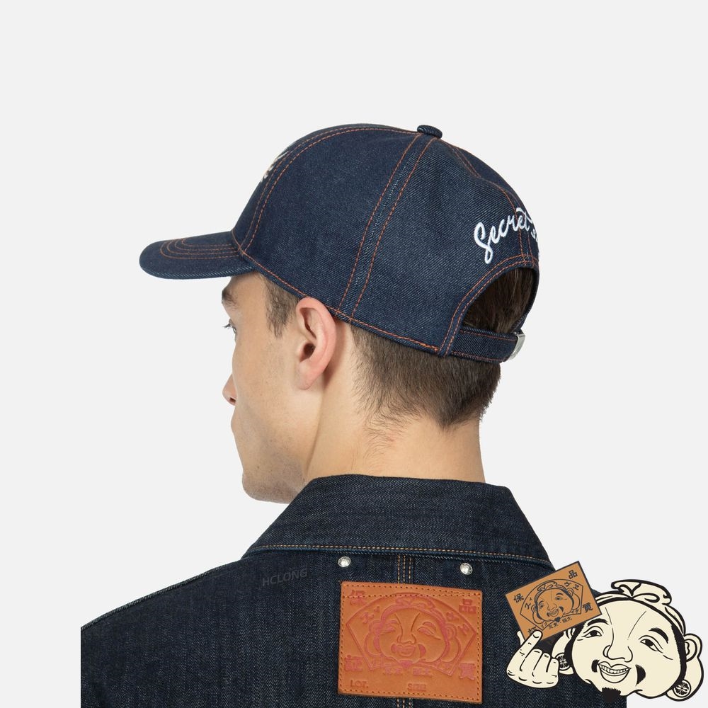 Men Evisu EAGLE AND SEAGULL EMBROIDERY DENIM CAP Noir | 508KGXCRE