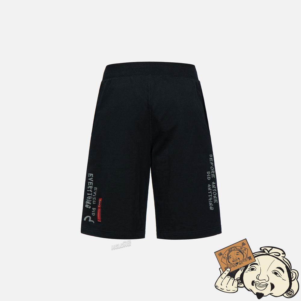 Men Evisu EAGLE EMBROIDERY SWEAT SHORTS Noir | 467BCWGQS