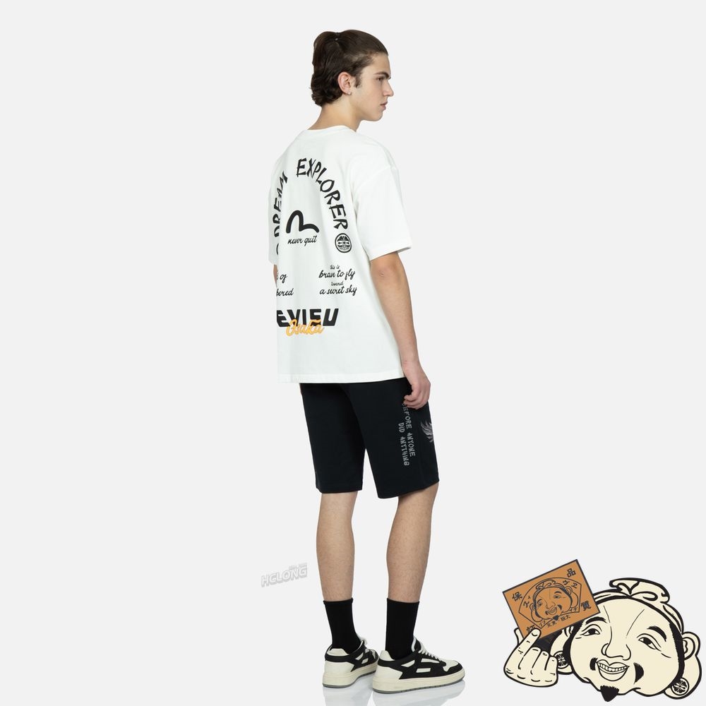 Men Evisu EAGLE EMBROIDERY SWEAT SHORTS Noir | 467BCWGQS