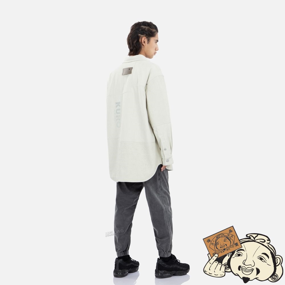 Men Evisu EMBOSSED MONOGRAM PADDED SHIRT JACKET Blanche | 138RSGWKD