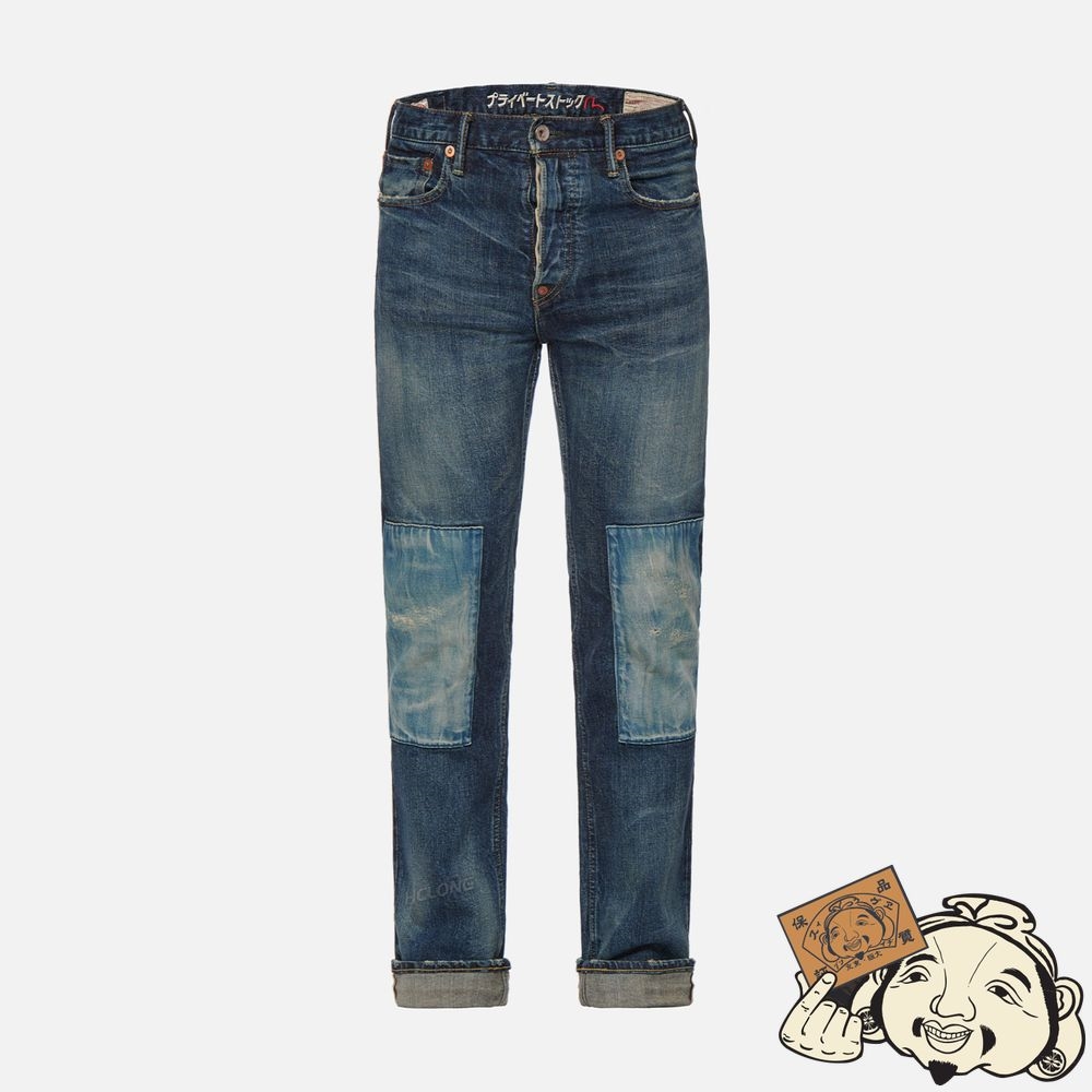 Men Evisu EMBROIDERED PATCH WIDE LEG JEANS Indigo | 064CGMNFH