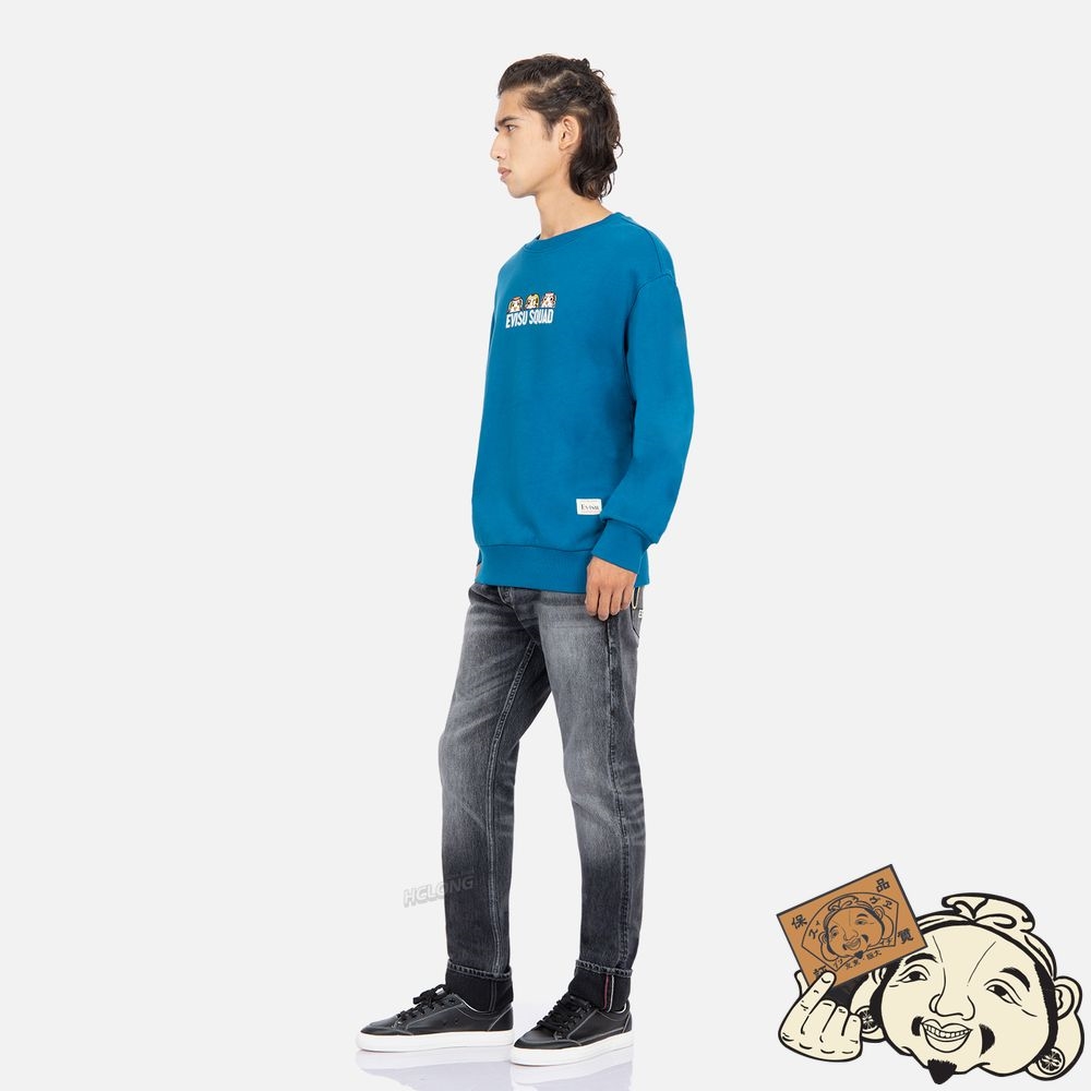 Men Evisu EVISU SQUAD DAICOCK PRINT SWEATSHIRT Paon | 083EUSIZH