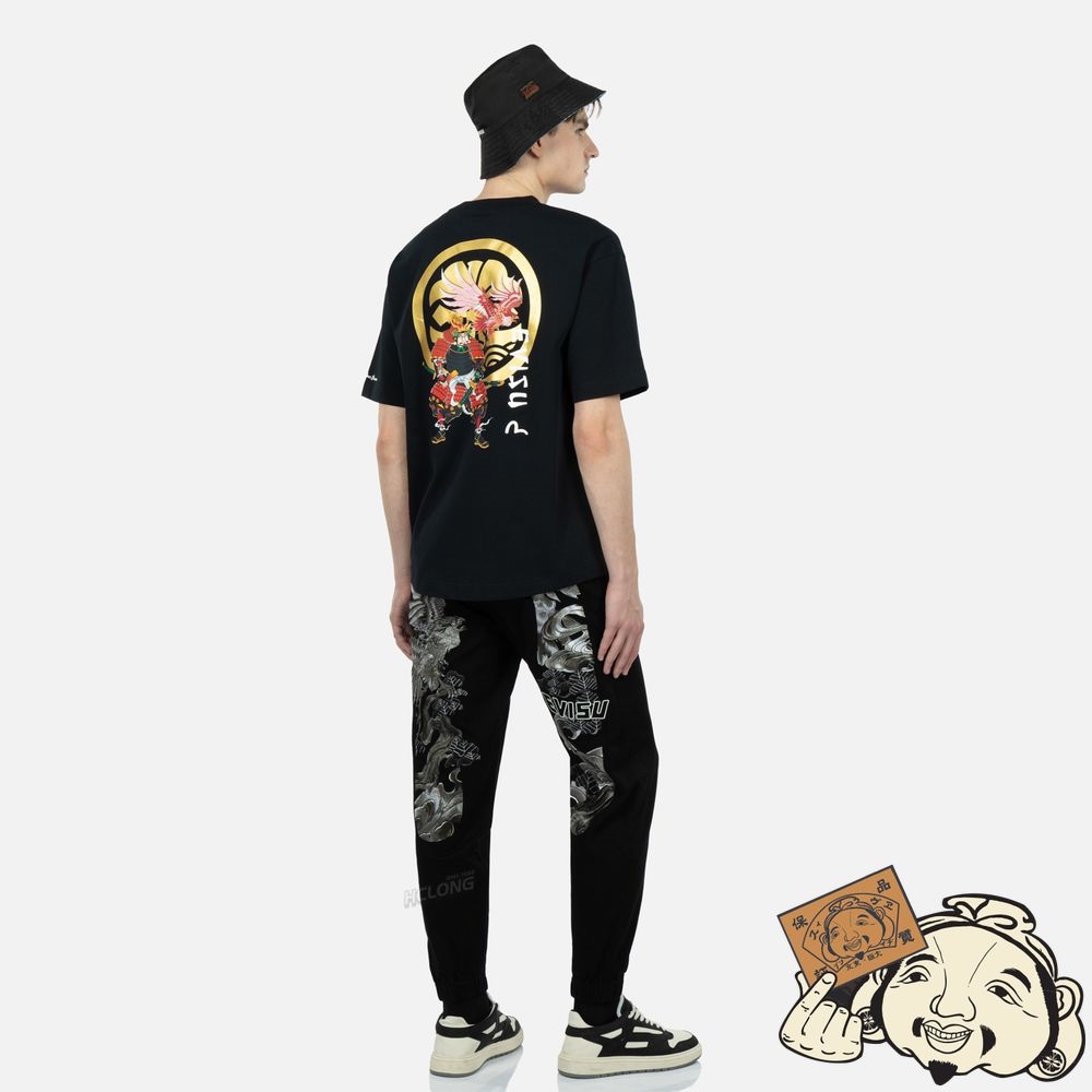 Men Evisu Eagle-pattern Daicock Embroidery Denim Jogger Pants Noir | 541NFQWGI