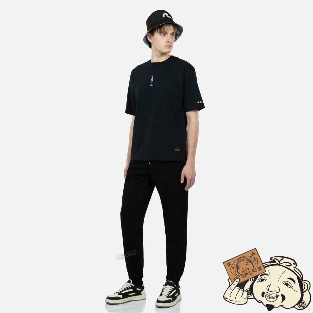 Men Evisu Eagle-pattern Daicock Embroidery Denim Jogger Pants Noir | 541NFQWGI