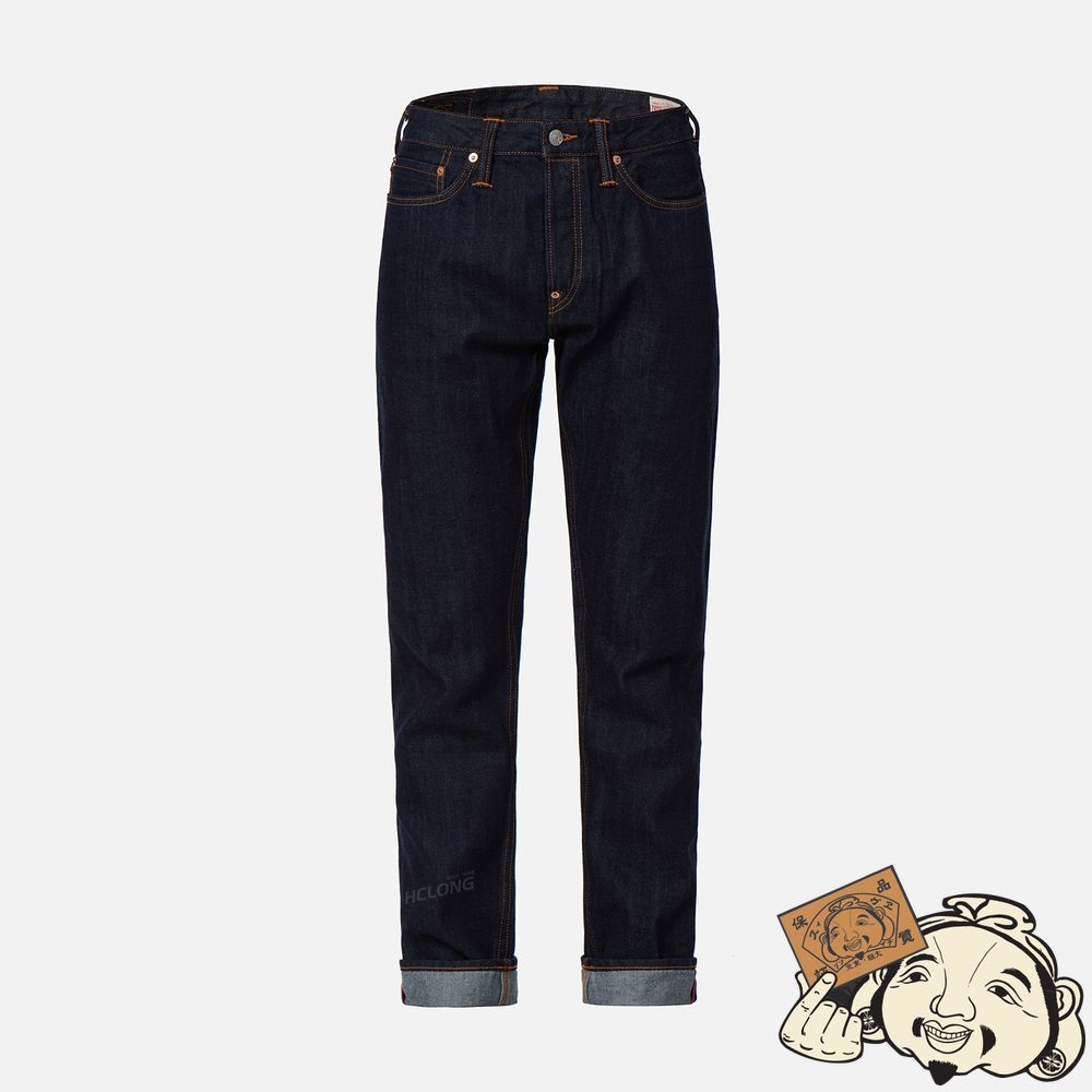 Men Evisu FADED SEAGULL PRINT CARROT-FIT JEANS #2017 Indigo | 120MGVJRD