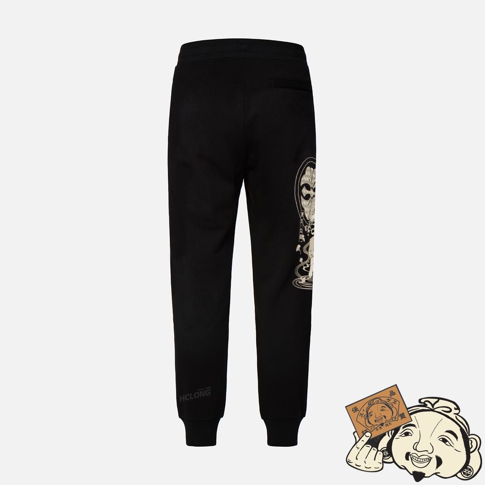 Men Evisu FISHERMAN GODHEAD PRINT SWEATPANTS Noir | 015XBVYEK