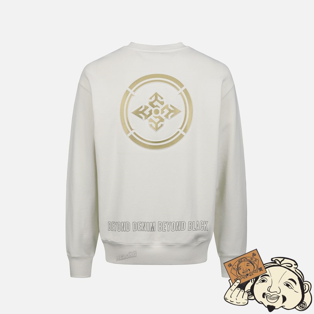 Men Evisu FOIL KAMON PRINT SWEATSHIRT Blanche | 813CUDXEJ