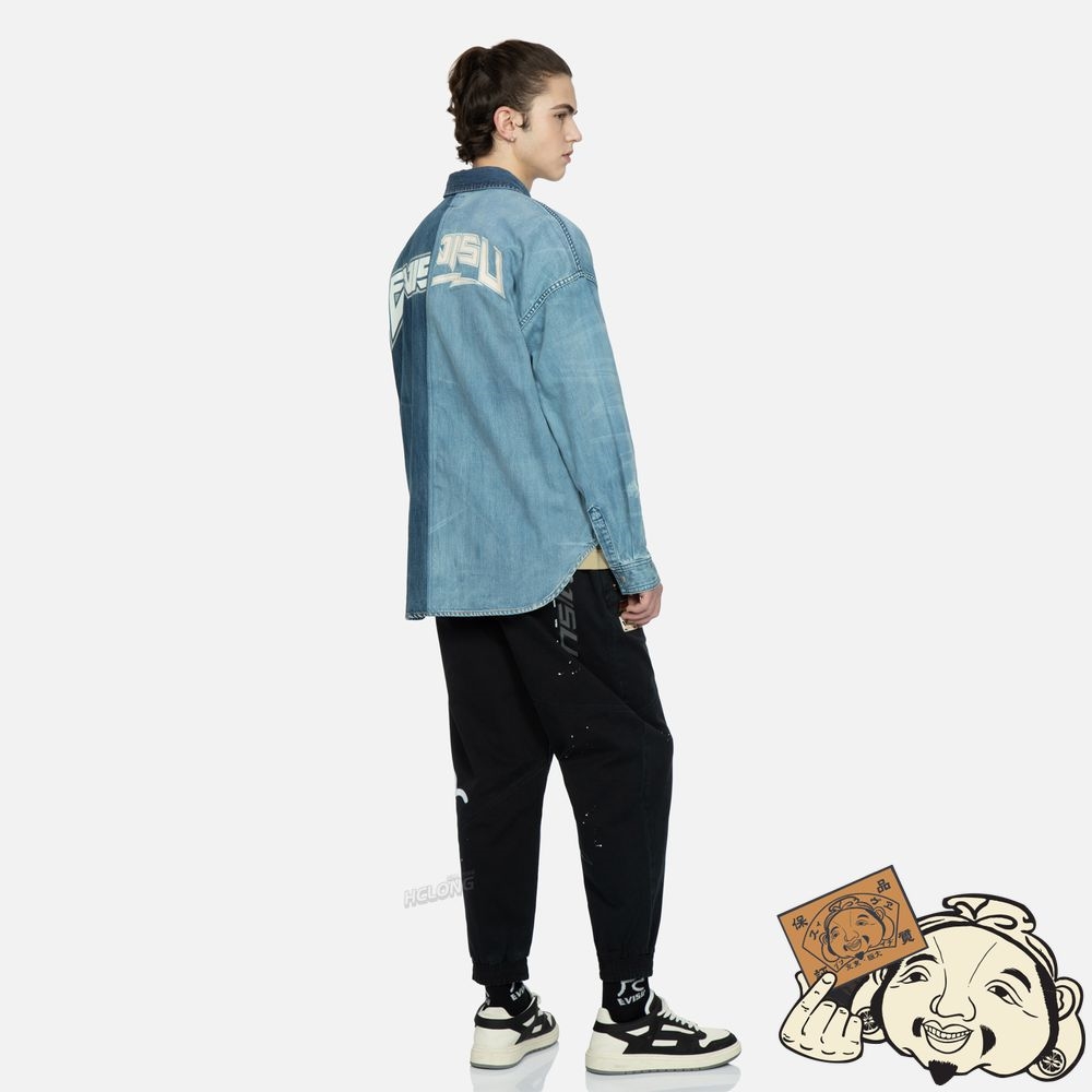 Men Evisu GODHEAD APPLIQUÉ LOOSE FIT JOGGER PANTS Noir | 582QHYVSJ