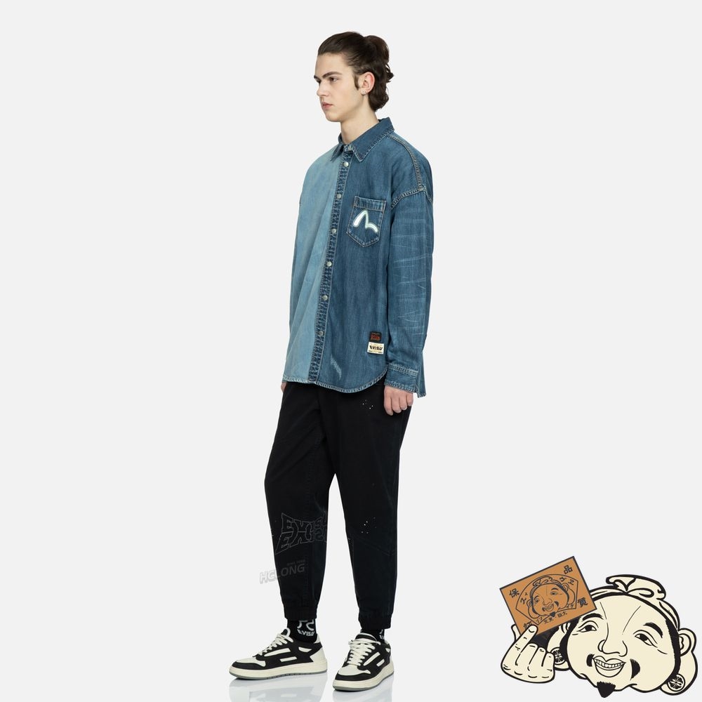 Men Evisu GODHEAD APPLIQUÉ LOOSE FIT JOGGER PANTS Noir | 582QHYVSJ