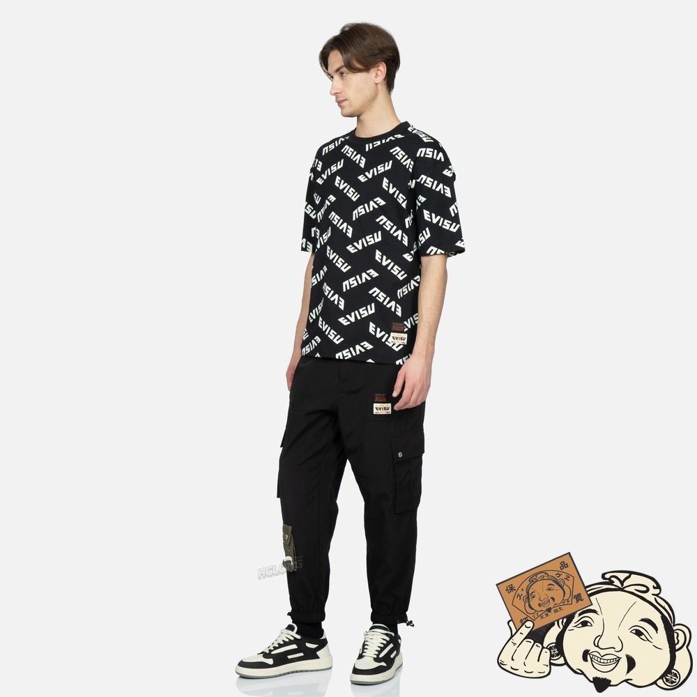 Men Evisu GODHEAD APPLIQUÉ LOOSE FIT JOGGER PANTS Noir | 657FTJADE