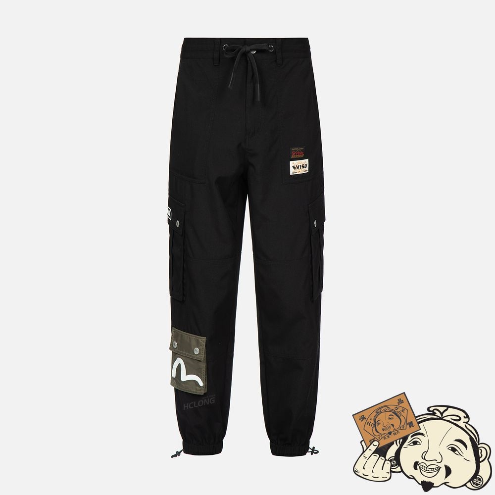 Men Evisu GODHEAD APPLIQUÉ LOOSE FIT JOGGER PANTS Noir | 657FTJADE