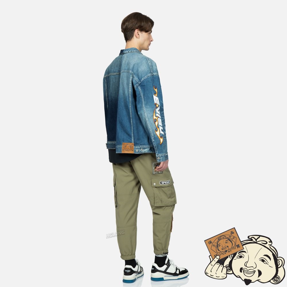Men Evisu GODHEAD APPLIQUÉ LOOSE FIT JOGGER PANTS Vert | 931FTLVUD