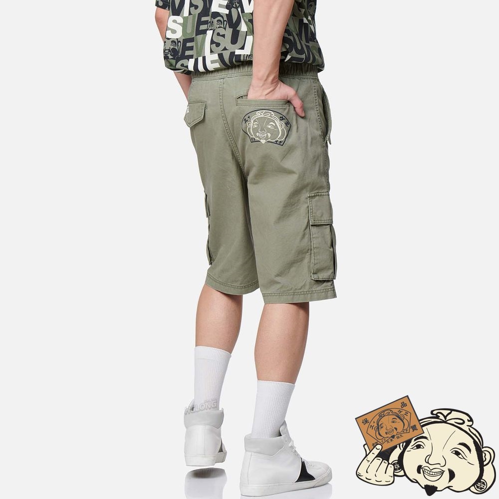 Men Evisu GODHEAD EMBROIDERY CARGO SHORTS Vert | 582DAHFLM