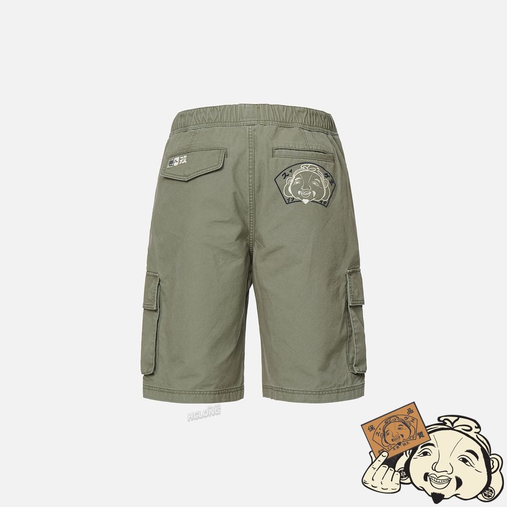 Men Evisu GODHEAD EMBROIDERY CARGO SHORTS Vert | 582DAHFLM