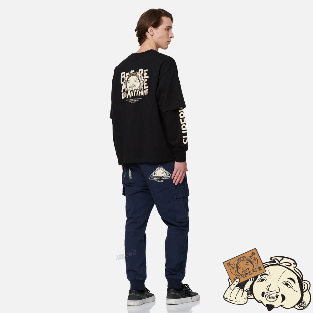 Men Evisu GODHEAD PRINT 2-IN-1 T-SHIRT Noir | 265GEVPQF