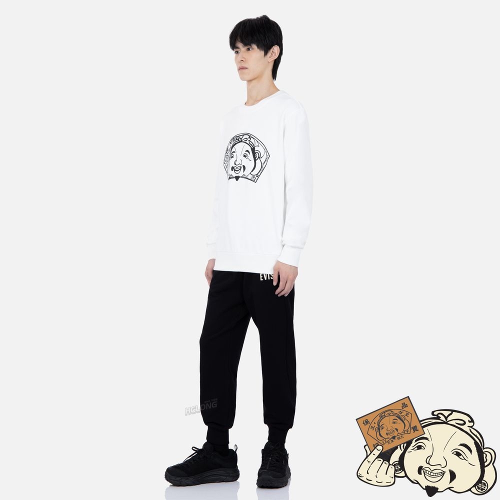 Men Evisu GODHEAD PRINT SWEATSHIRT Blanche | 129SRQKGA