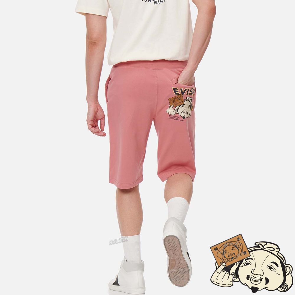 Men Evisu GODHEAD PRINT SWEAT SHORTS Rose | 240CBMYEG