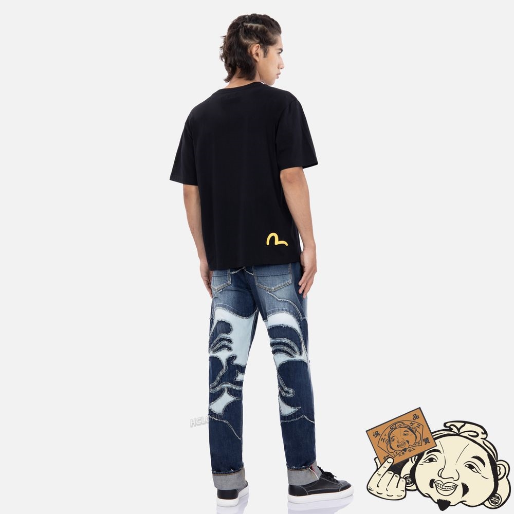 Men Evisu GODHEAD PRINT T-SHIRT Noir | 395GACVRJ