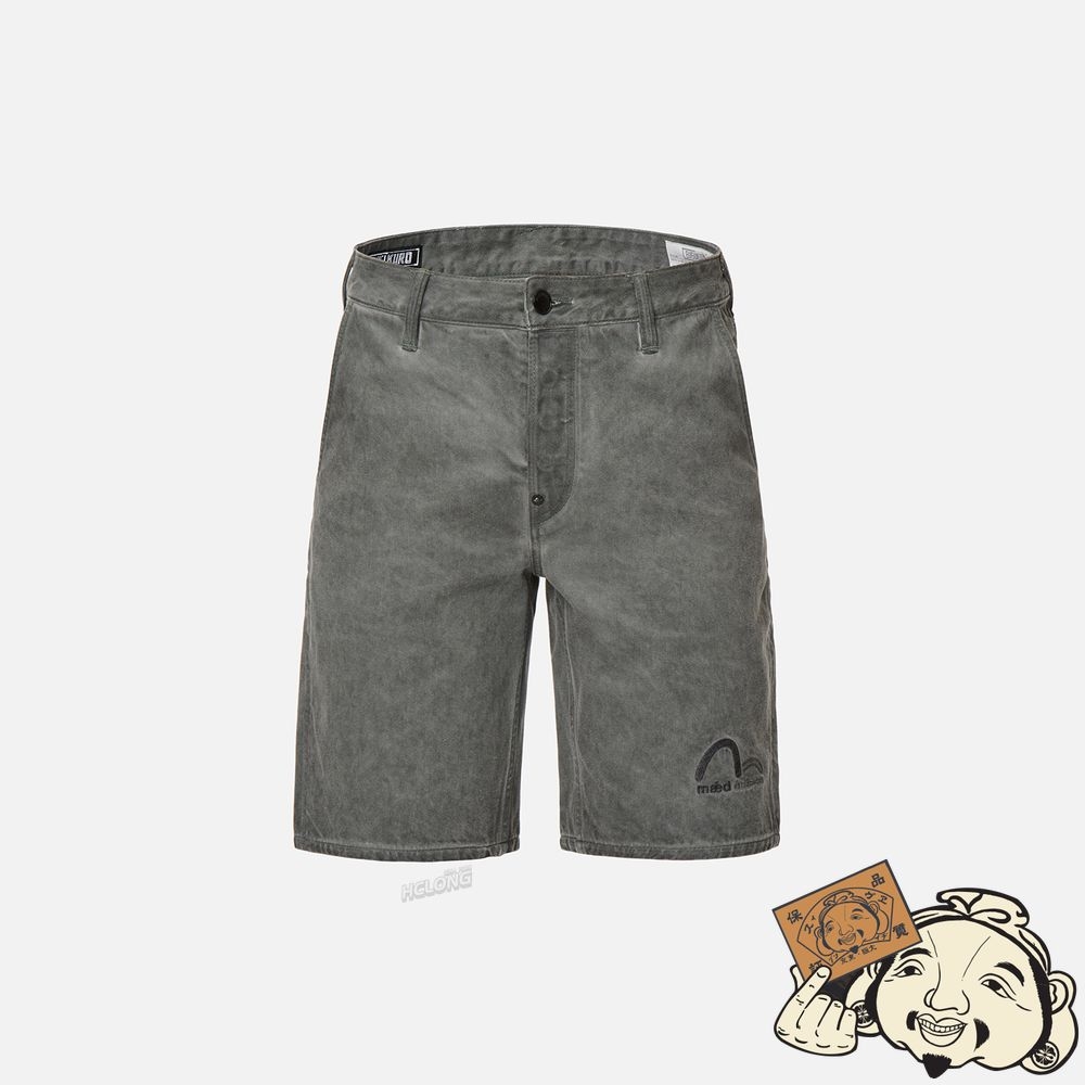 Men Evisu GRADIENT SASHIKO PRINT DENIM SHORTS Grise | 105TXUPON