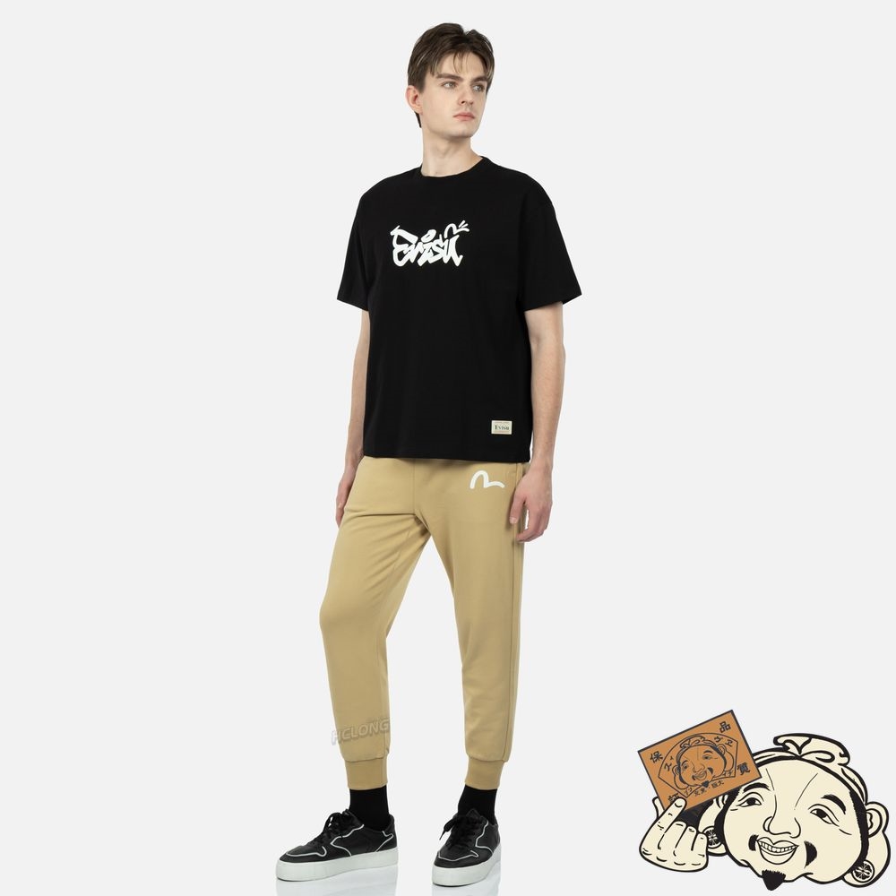 Men Evisu GRAFFITI DARUMA DAICOCK PRINT T-SHIRT Noir | 578UCKMXN