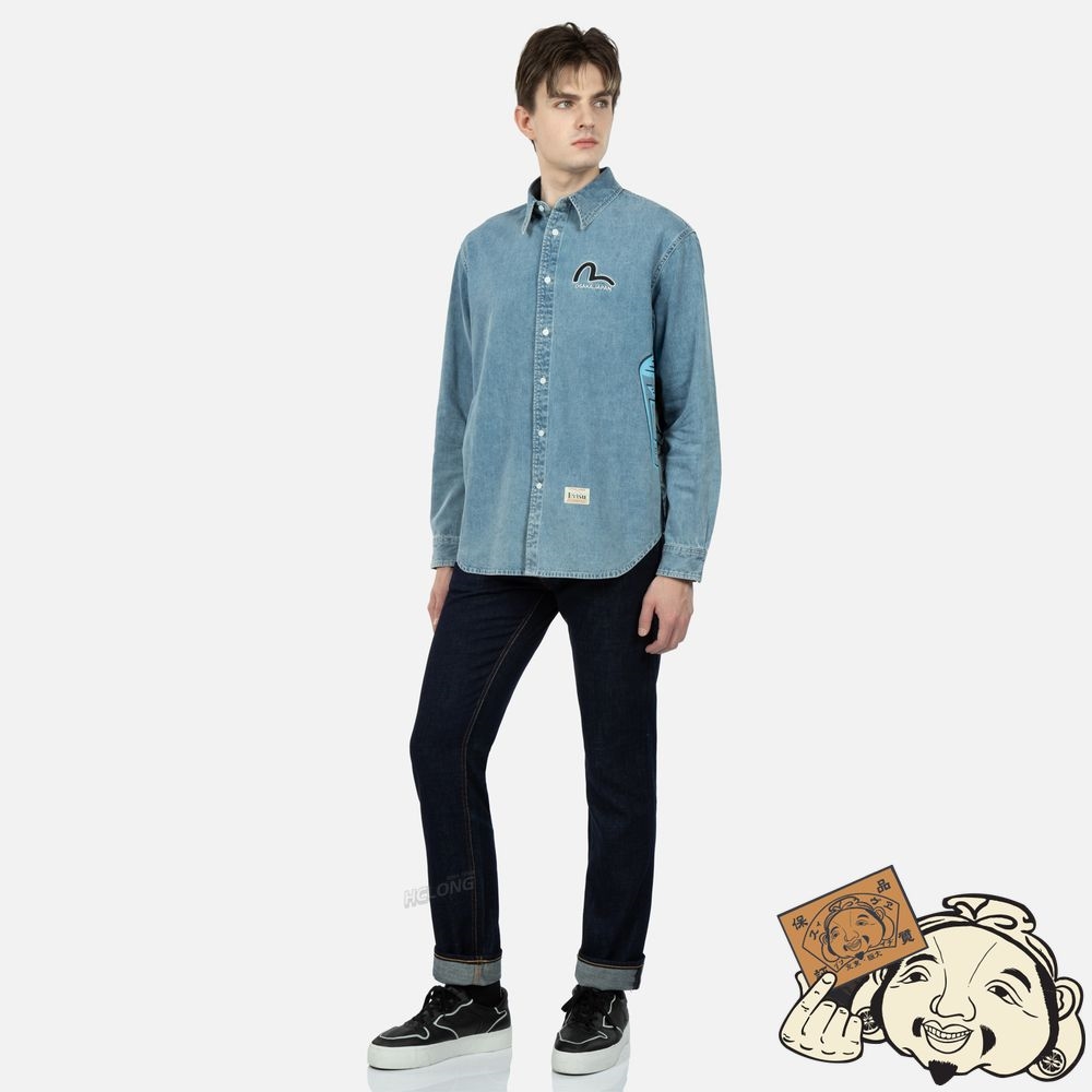Men Evisu GRAFFITI DARUMA-PATTERN DAICOCK PRINT SLIM-FIT JEANS #2010 Indigo | 397AFITJS