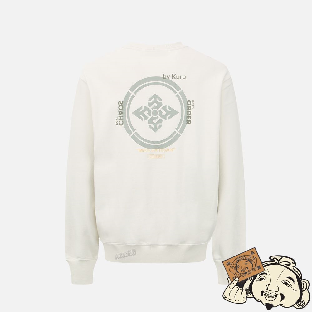 Men Evisu GRAFFITI EFFECT LOGO AND KAMON PRINT SWEATSHIRT Blanche | 293GHFYDS