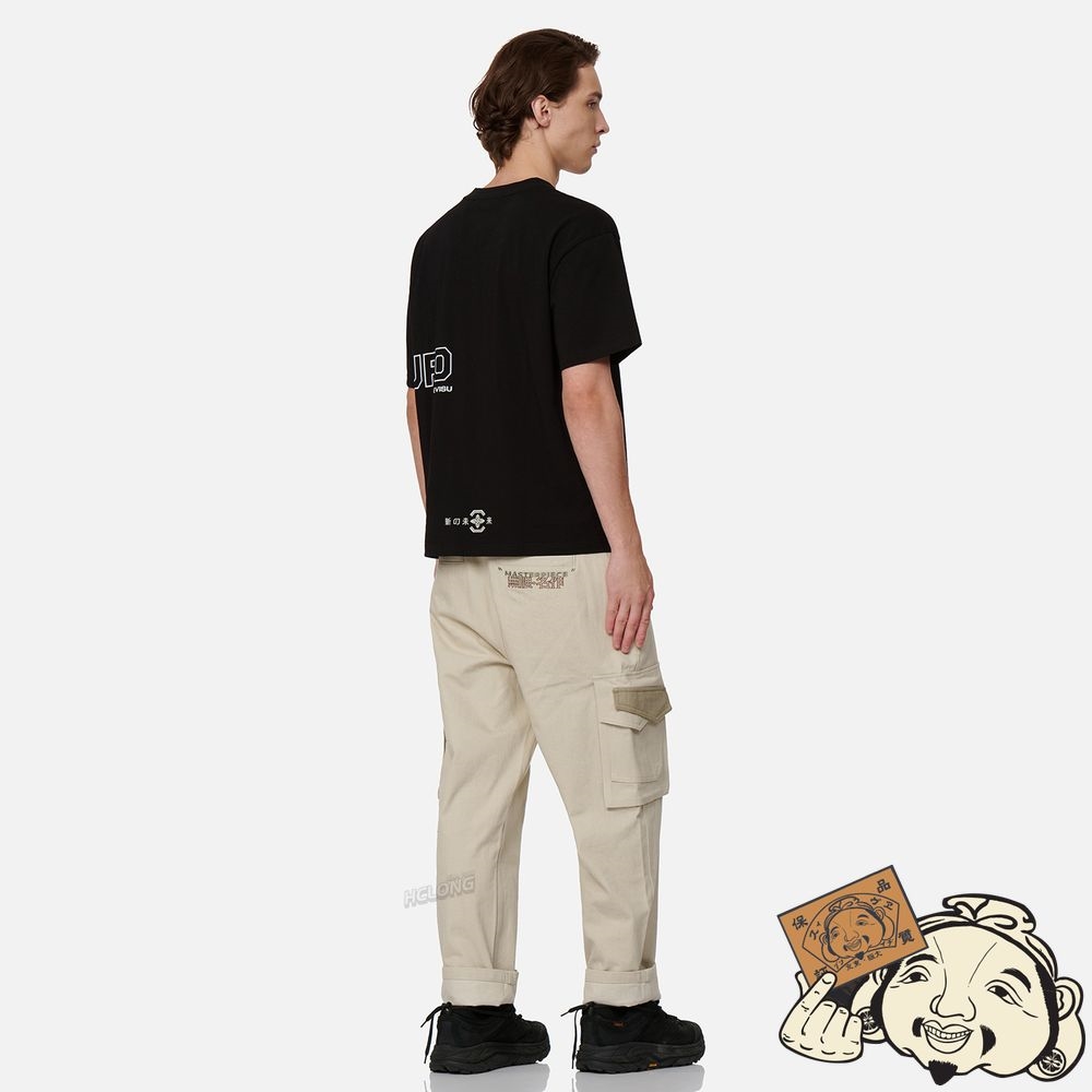 Men Evisu GRAFFITI EFFECT LOGO AND SLOGAN PRINT T-SHIRT Noir | 017AJKHOF
