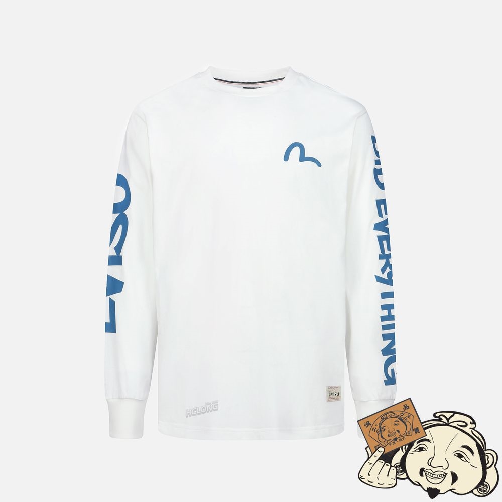 Men Evisu GRAFFITI LOGO PRINT T-SHIRT Blanche | 916DRACLG