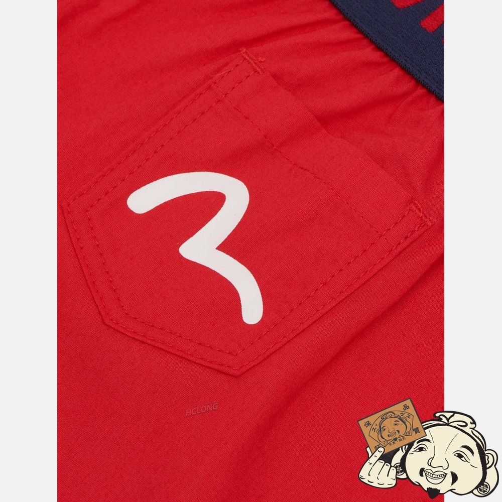 Men Evisu GRAFFITI STICKER WITH DAICOCK PRINT BOXER SHORTS Rouge | 370YBTEUZ