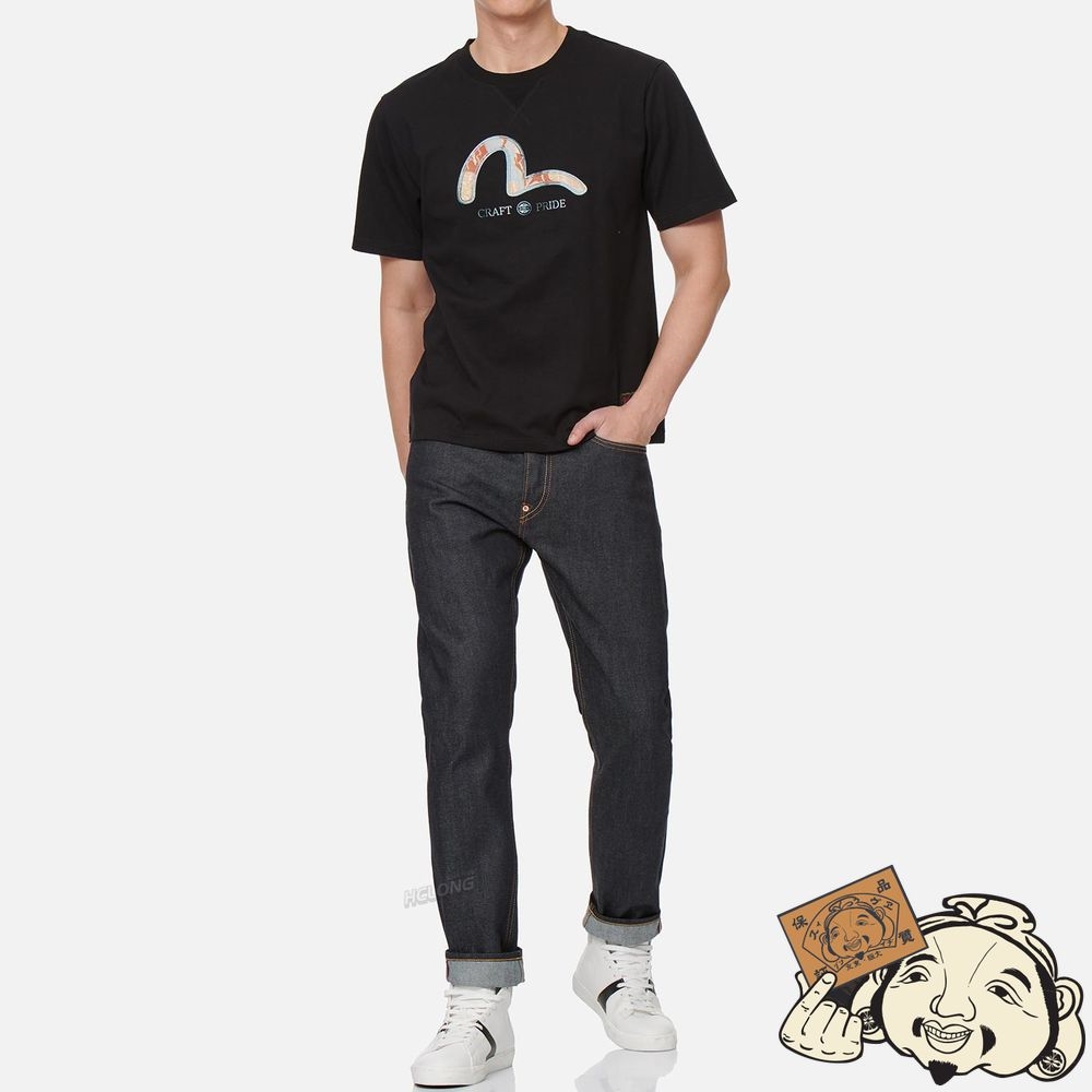 Men Evisu GRAINS-PATTERN DAICOCK CARROT FIT JEANS #2017 Indigo | 914EBXQHA