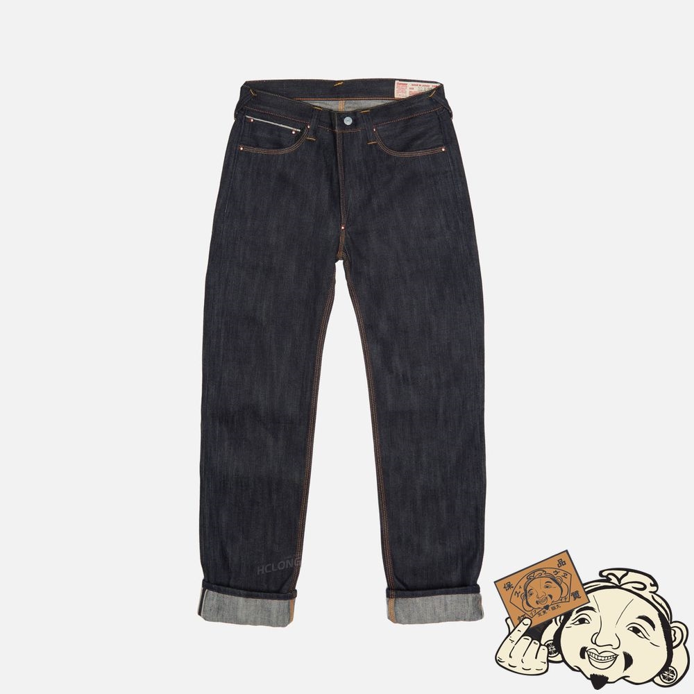 Men Evisu HANDPRINTED SEAGULL STRAIGHT FIT RAW DENIM SELVEDGE JEANS Indigo | 824JYMARE